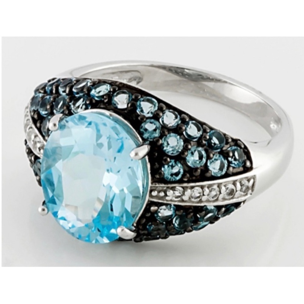 STERLING SILVER GLACIER BLUE TOPAZ RING